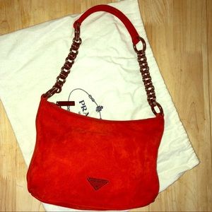 AUTHENTIC Prada Camoscio Suede Shoulder Bag